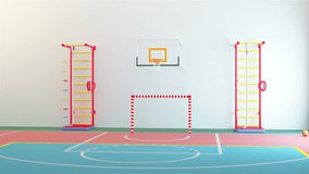 Sport complex in school - 3D rendering