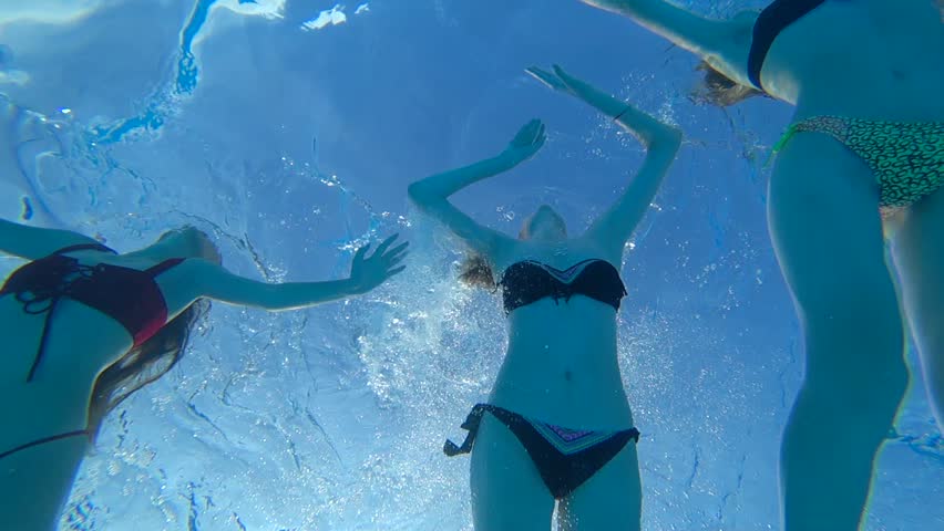 Similar Stock Videos of Slow motion Woman swim in blue pool