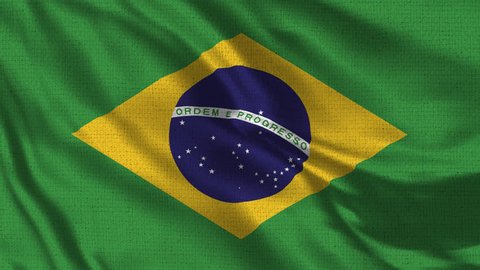 Brazil Flag Loop - Realistic 4K - 60 fps flag waving in the wind. Seamless loop with highly detailed fabric texture. Loop ready in 4k resolution