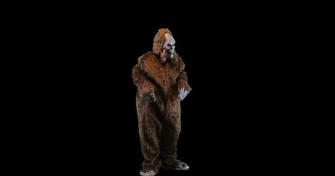 Bigfoot or Sasquatch creature dancing.