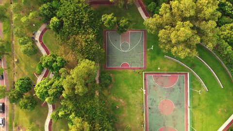 Aerial view of Futsal and basketball court 