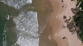 Waves on the beach - drone point of view