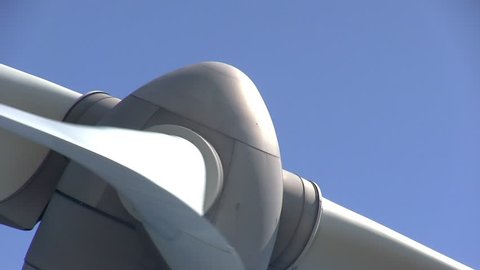 Close up of windturbine producing alternative energy