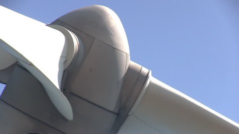 Close up of windturbine producing alternative energy