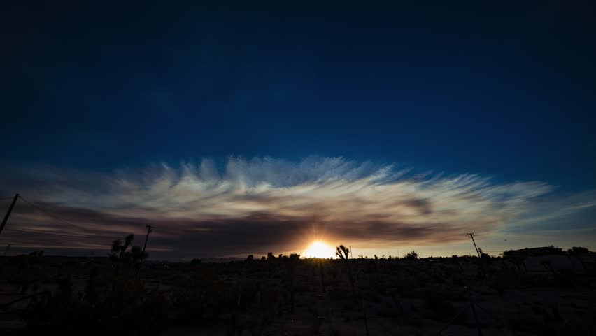 Time-lapse video of day to night, Joshua tree, california