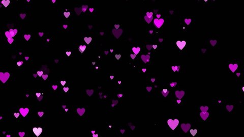 Purple Falling Hearts Against Black Background Stock Footage Video (100 ...