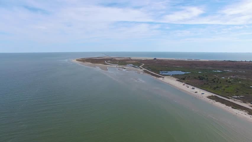 Galveston Island shoreline? from the air