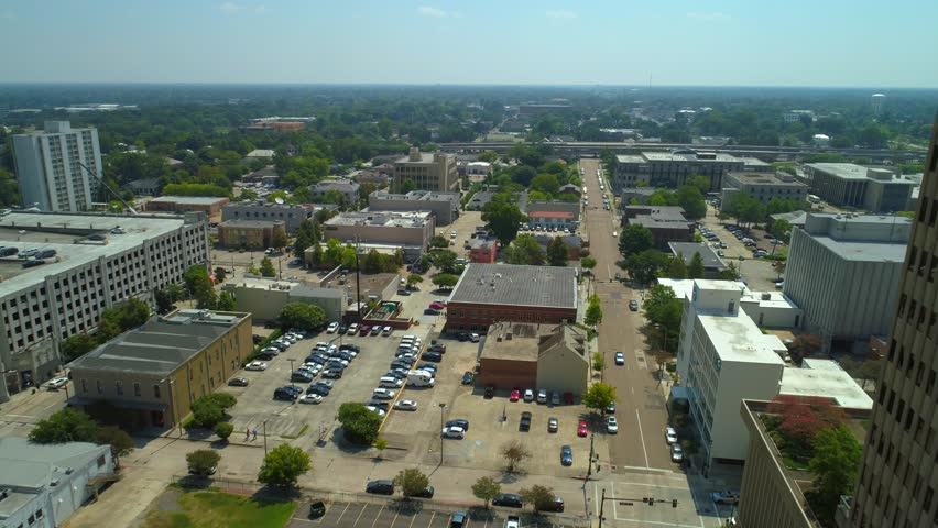 Aerial video City of Baton Rouge Louisiana United States