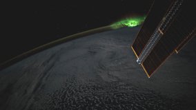 Planet Earth seen from the International Space Station with Aurora Borealis over the earth, Time Lapse 4K. Images courtesy of NASA Johnson Space Center.