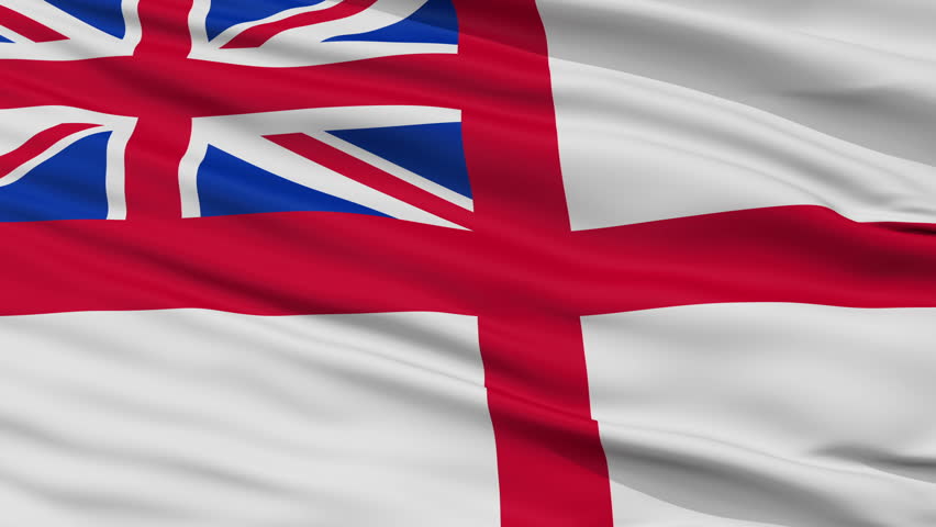 Naval Ensign United Kingdom Flag Closeup Stock Footage Video 100   1 