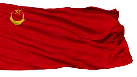 Union Of Islamic Soviet Republics Flag, Isolated View Realistic Animation Seamless Loop - 10 Seconds Long