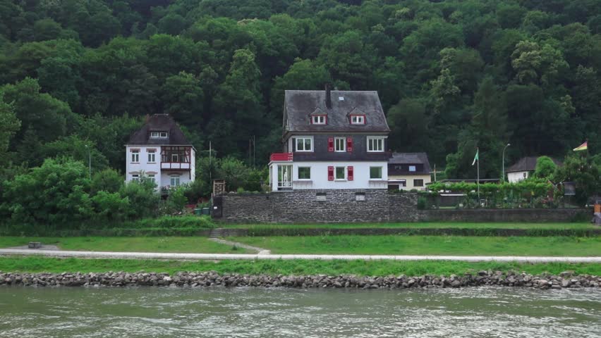 View of villages from the ferry in Bacharach Germany