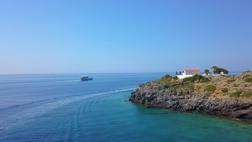 Loutro Village near Sfakia, Crete, Greece - Drone video