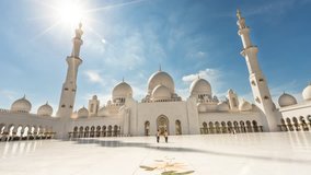Sheikh Zayed Grand Mosque is located in Abu Dhabi, the capital city of the United Arab Emirates. The largest mosque in the country, it is the key place of worship for Friday gathering and Eid prayers.