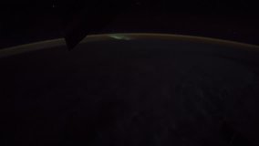 Rotating Planet Earth with aurora and star, as seen from the International Space Station. Time Lapse 4K. Images courtesy of NASA Johnson Space Center. Zoom in
