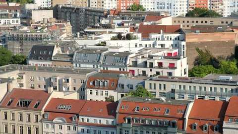 city aerial, building roofs, Berlin skyline