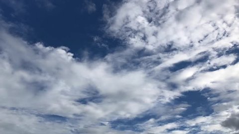 Moving clouds and blue sky time lapse.