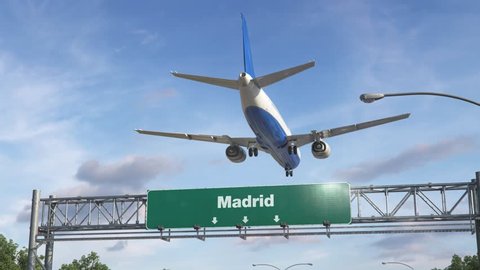 Airplane Landing Madrid