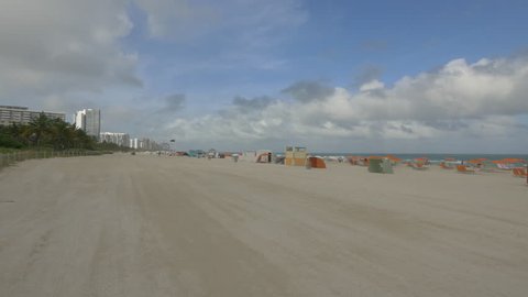 Miami , United States - July, 2016: The beach in Miami