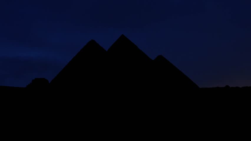 The Great Pyramids of Giza, near Cairo, Egypt, Thunderstorm Timelapse
