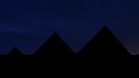 The Great Pyramids of Giza, near Cairo, Egypt, Thunderstorm Timelapse