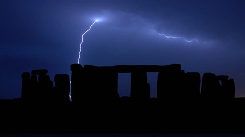 Stonehenge in Wiltshire, England, Thunderstorm Timelapse
