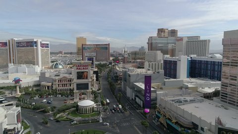 Las Vegas, United States - September, 2017: Aerial view of the Las Vegas strip