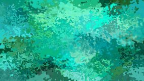 abstract animated stained background seamless loop video - watercolor effect - emerald green and blue teal colors