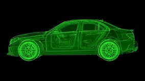 The sports sedan rotates in a circle, animation in contour lines - Powered by Shutterstock - Get 15% off with code: PIKWIZARD15