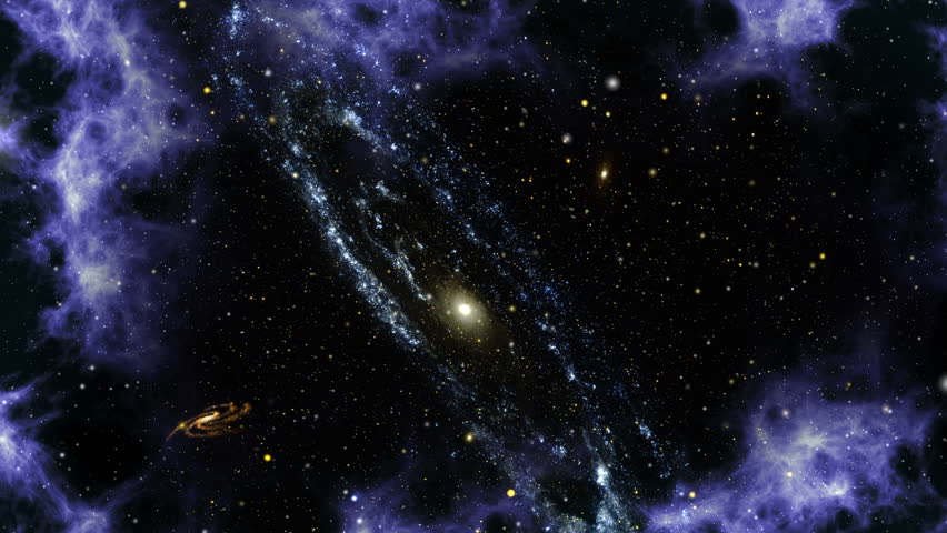 Journey Through Purple Space Storm into Andromeda Galaxy | Shutterstock HD Video #1015278229