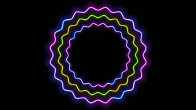 Colorful glowing neon wavy circles abstract motion design. Seamless loop. Video animation Ultra HD 4K 3840x2160