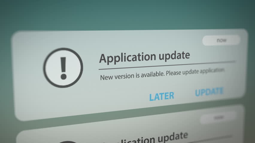 Application Update Notification On Smart Stock Footage Video (100% ...