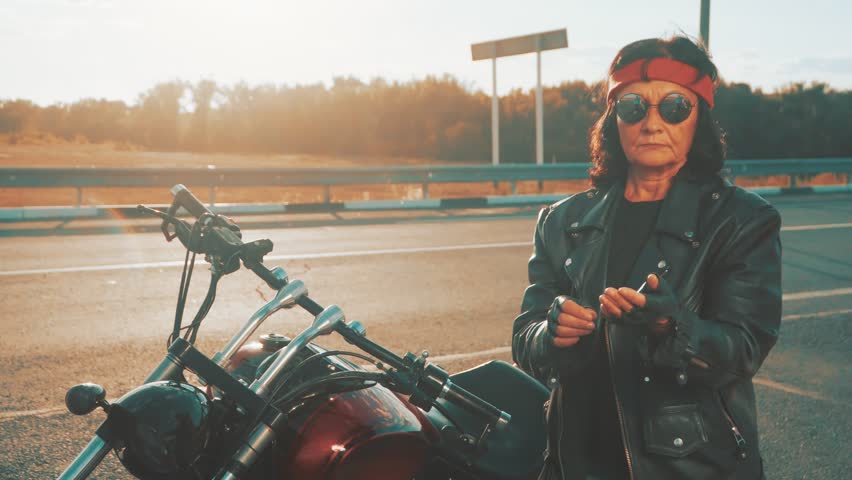 red bandana motorcycle gloves