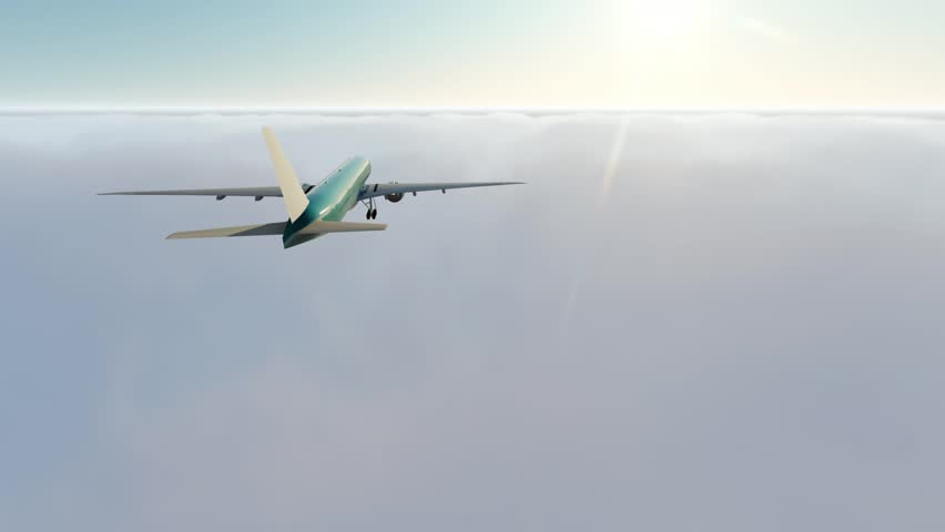 3D Illustration of a Large Passenger Aircraft.  All Images are Modeled, Rendered and 3D Animated.