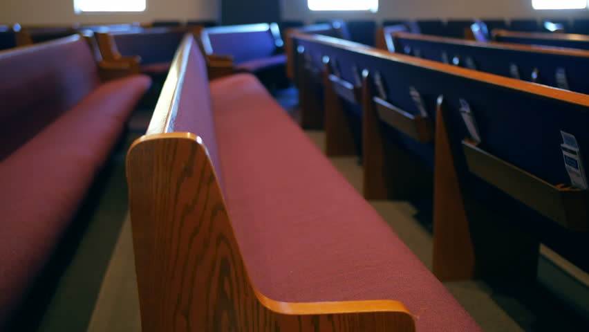 Camera slider moves down church pews | Shutterstock HD Video #1015350286