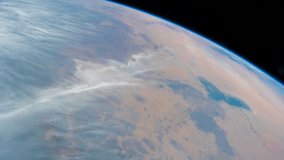 10th FEBRUARY 2018: Planet Earth seen from the International Space Station dusty windows over Middle East, Time Lapse Full HD 1080p. Images courtesy of NASA Johnson Space Center