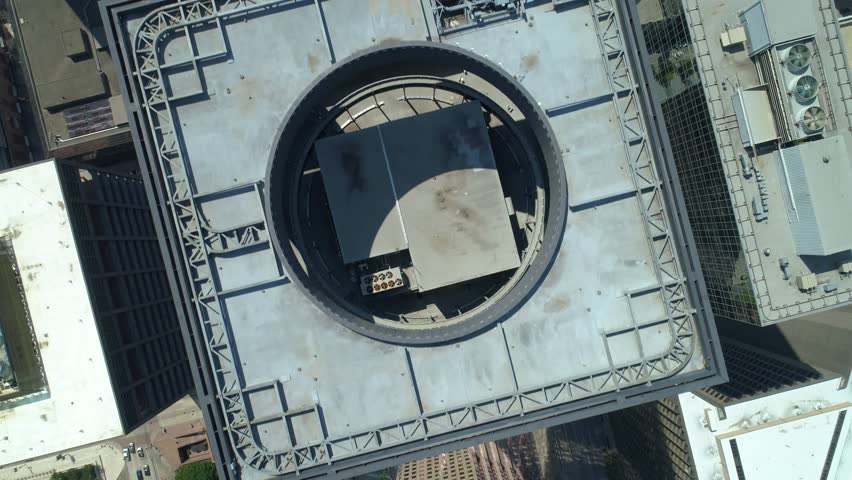 Direct overhead aerial drone video city Houston Texas