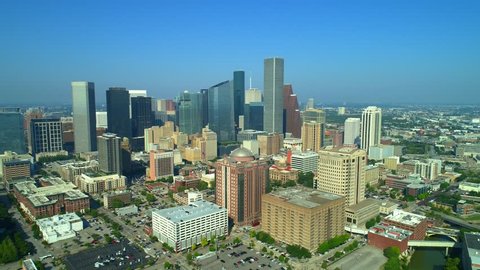 Amazing epic pull out shot Houston Texas aerial drone footage