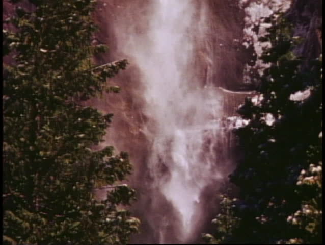 YOSEMITE NATIONAL PARK, CALIFORNIA, 1978, close up, upper falls in winter
