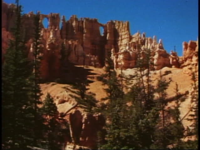 BRYCE CANYON NATIONAL PARK, UTAH, 1978, view from below, looking back up