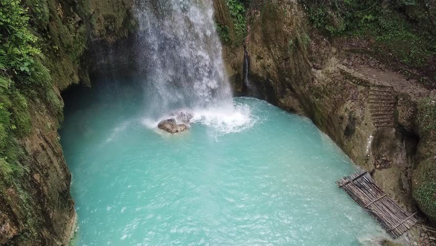 Drone captures the lush Inambakan falls in Cebu, Philippines