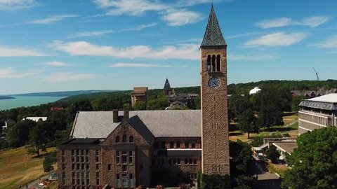 Ithaca, New York/USA - June 2018.  This video shows Cornell University campus during the summer season.  