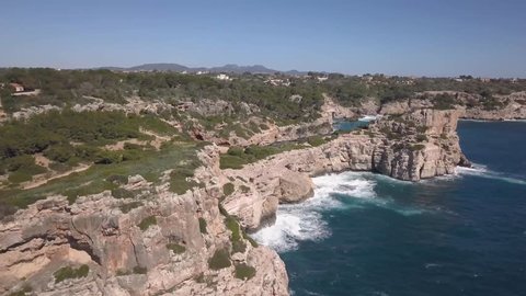 Mallorca, Spain. Beautiful aerial 4k, coastal footage.