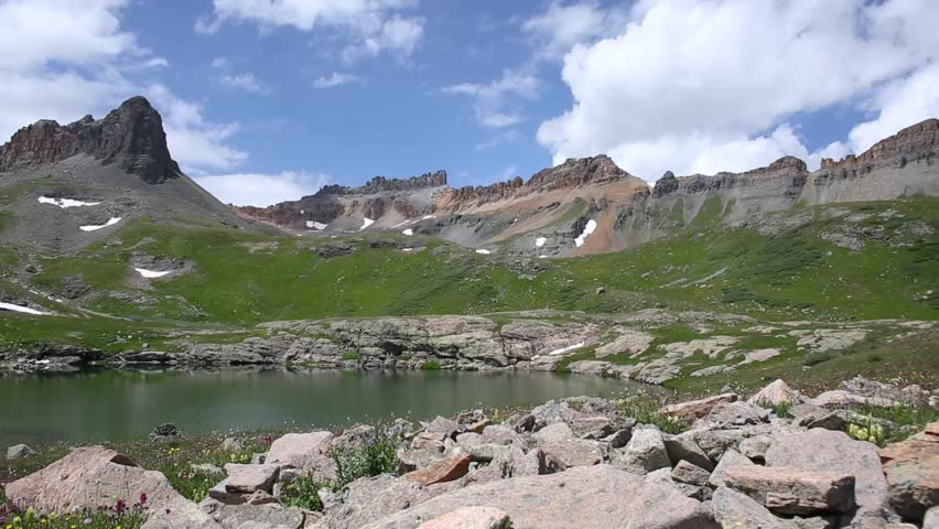 Time lapse of clouds rolling over the mountain tops in Colorado.