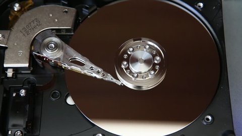 Hard Disk Drive, computer data storage, mirror surface Close-up