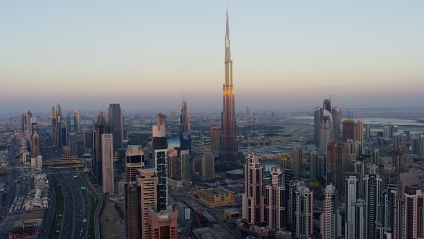 amazing aerial view burj khalifa world's Stock Footage Video (100% ...