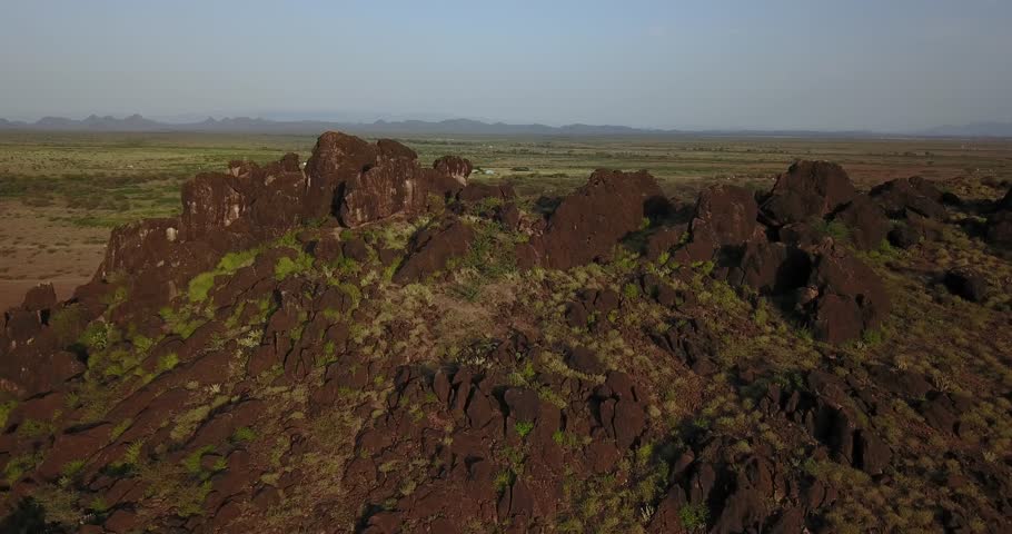 Areal drone Kakuma refugee camp is located in the North-western region of Kenya.