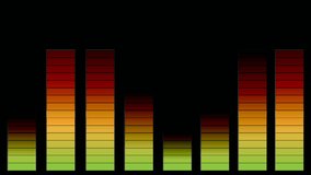 Sound equalizers. Levels of music control. Multicolored. On a transparent background. Alpha channel.