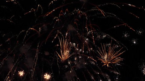 New Year celebration, fireworks. 4k 