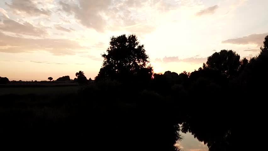 Sunset with reflection 